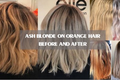 Ash blonde on orange hair before and after