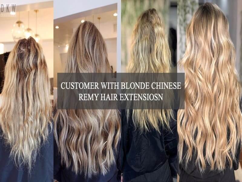 Customer-with-blonde-Chinese-remy-hair-extensions