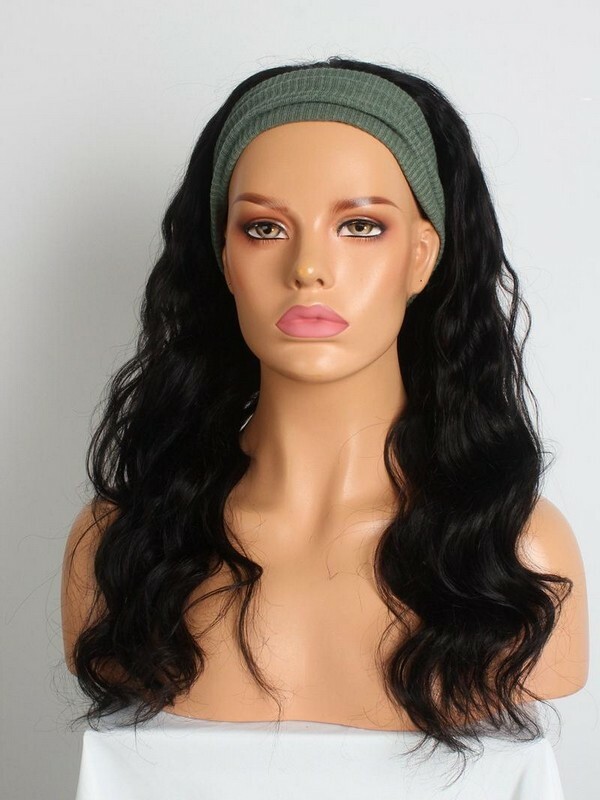 body wave natural color headband wigs