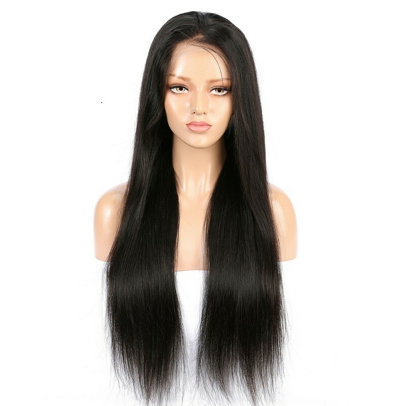 bone straight natural color full lace wigs