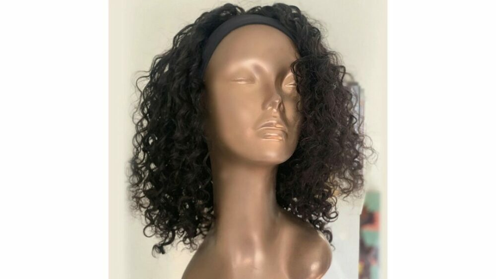 bouncy curl natural color headband wigs