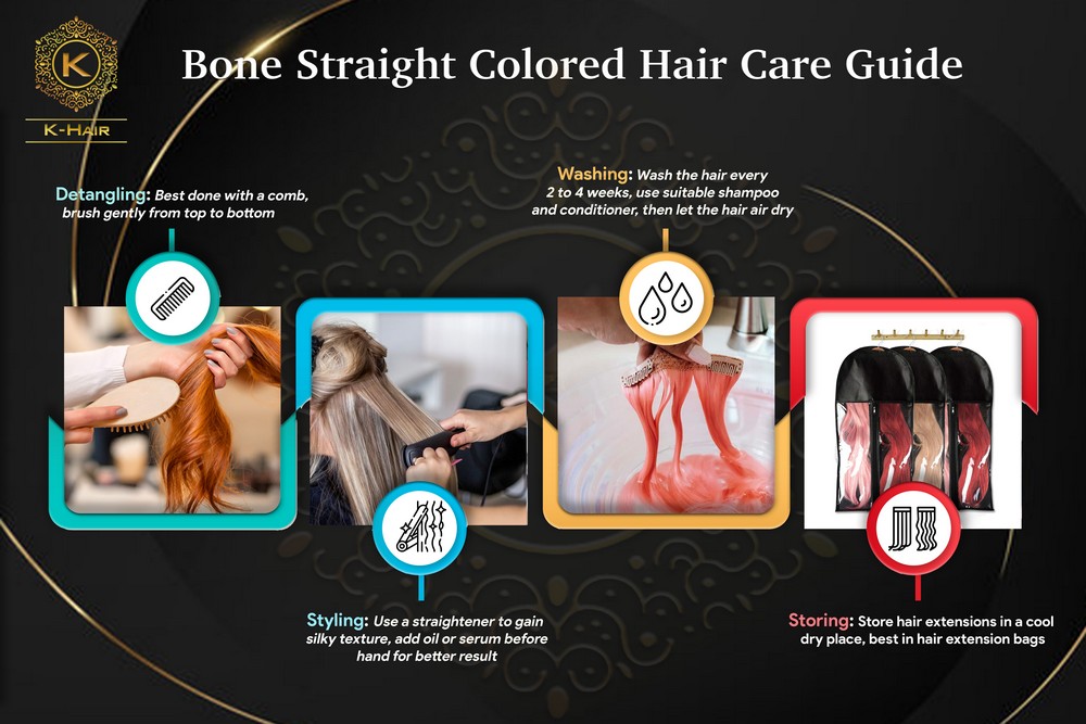 Bone straight colored care guide