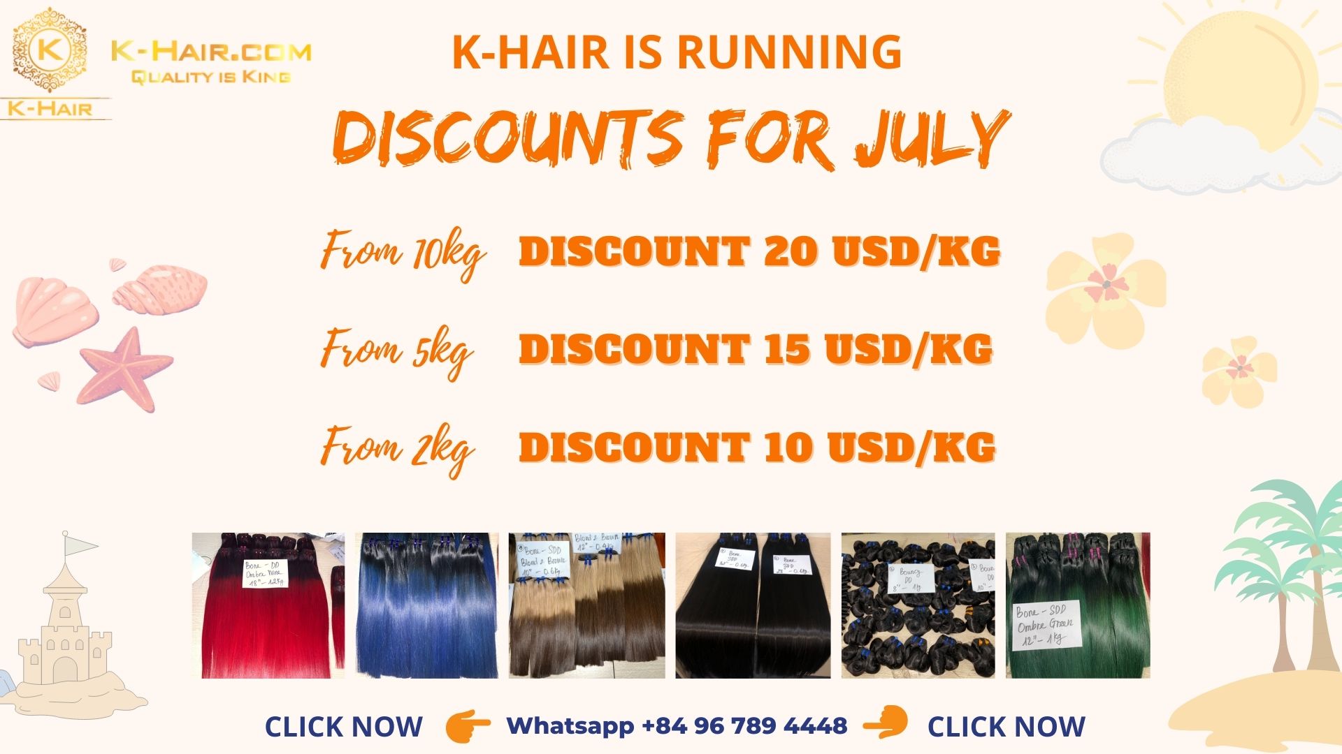 k hair july deals