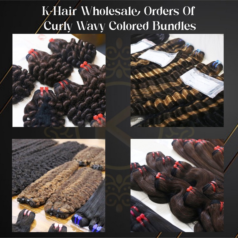 K-Hair wholesale order of curly wavy colored bundles