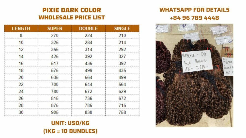 Pixie dark color wholesale price list