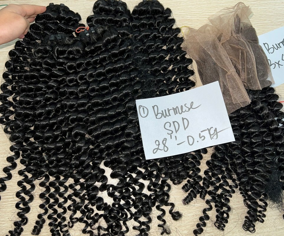 Wholesale Transparent Lace Burmese Curl Natural Color Hair Closure
