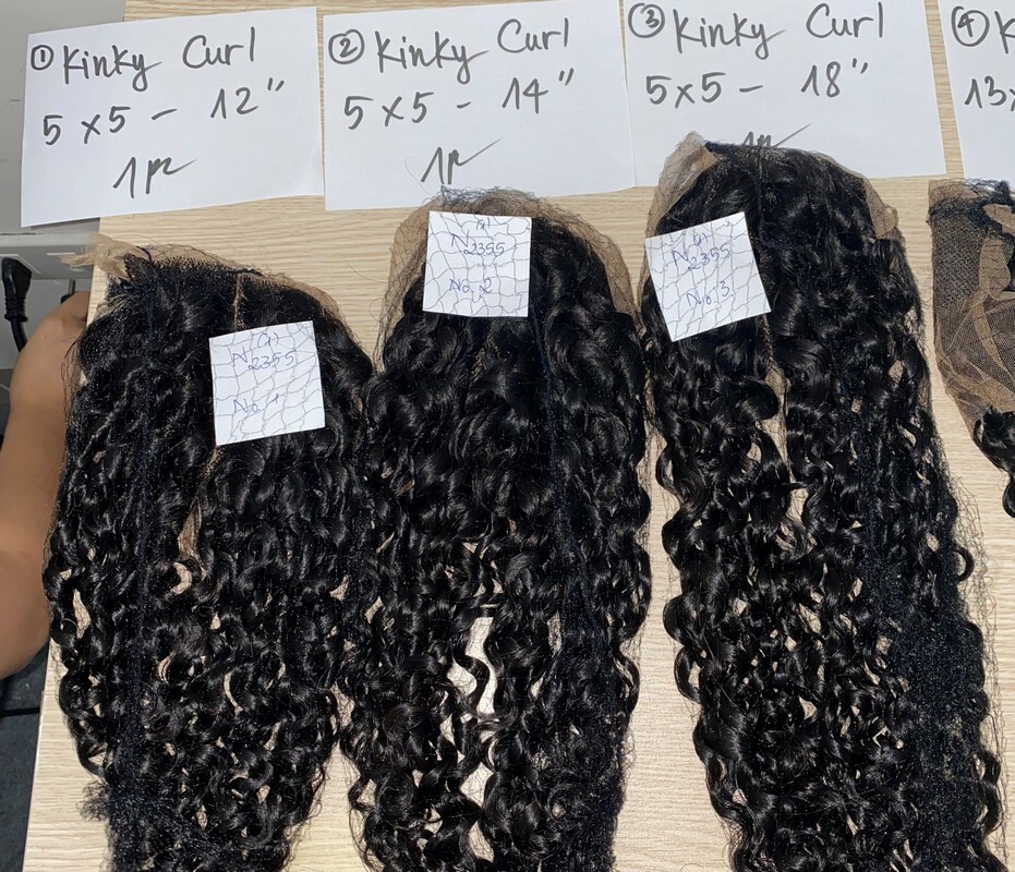 Wholesale Transparent Lace Kinky Curly Natural Color Hair Closure