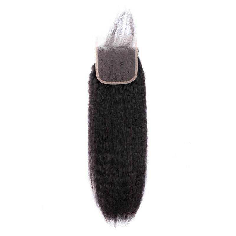 Wholesale Transparent Lace Kinky Straight Natural Color Hair Closure