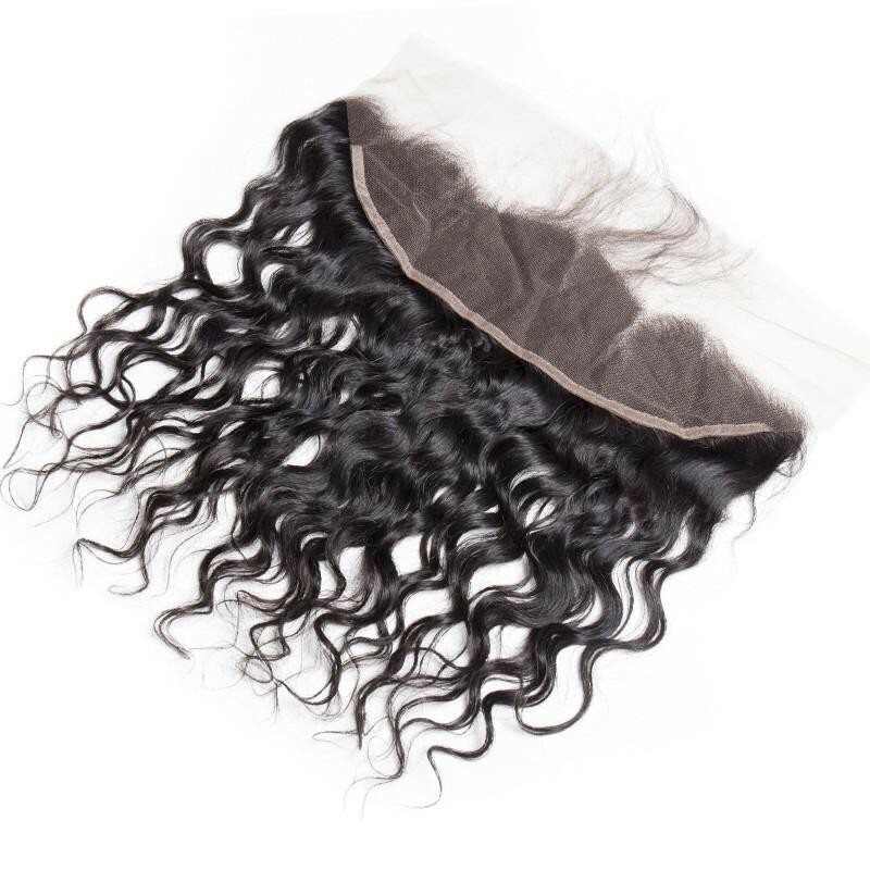 Wholesale Transparent Lace Water Curly Natural Color Hair Frontal