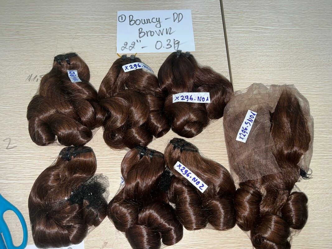 Wholesale Bouncy Curl Brown/Ombre Brown Best Vietnamese Hair Weave