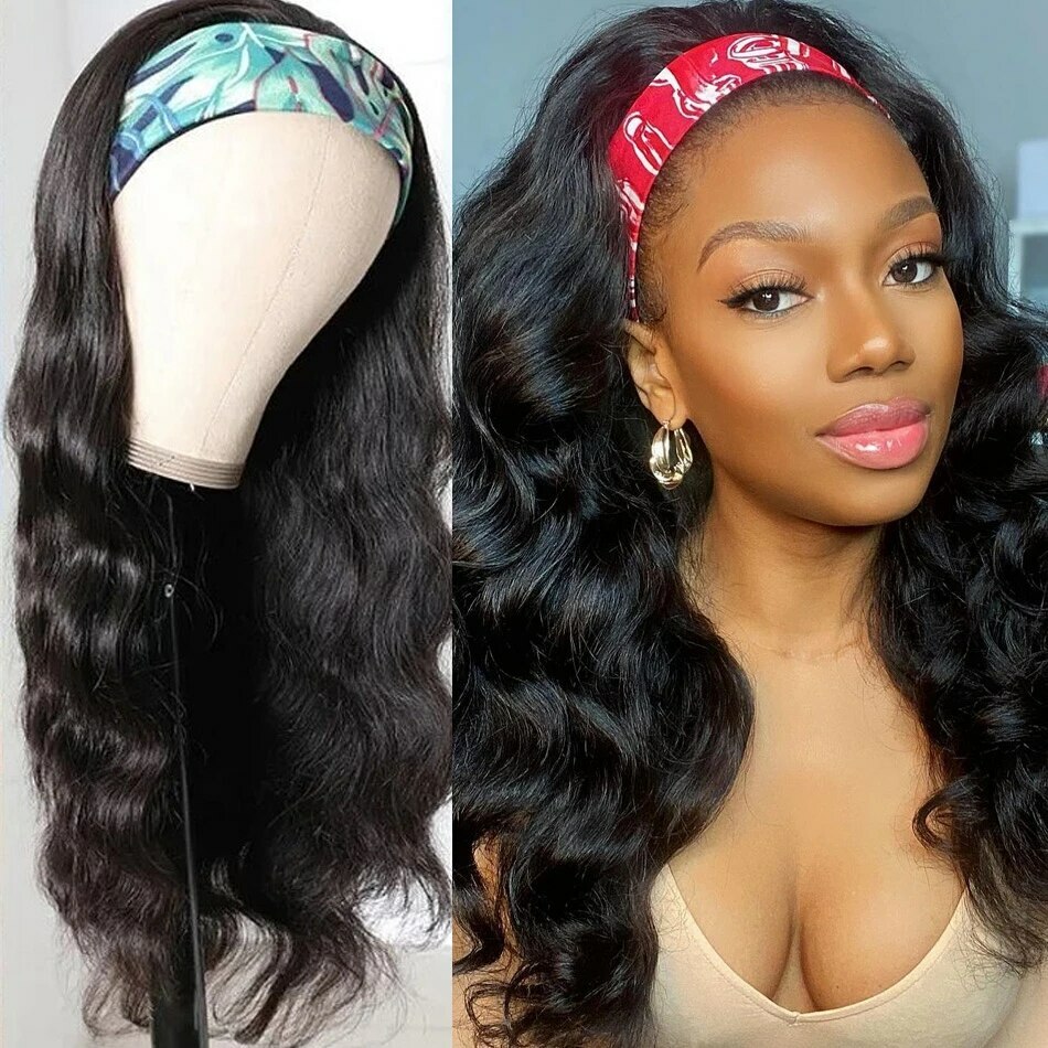 bouncy curl natural color headband wigs 1