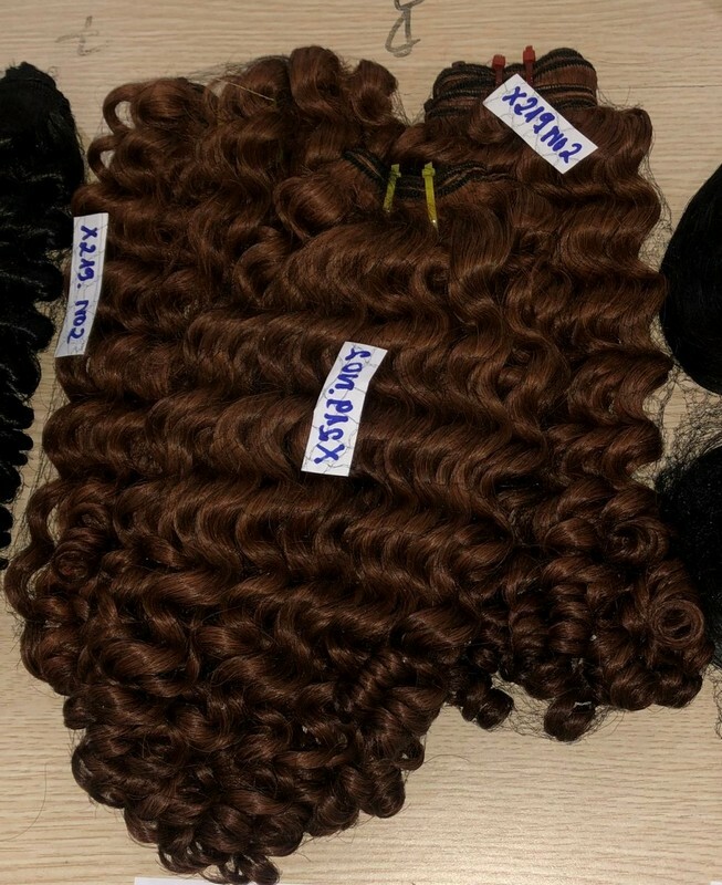 burmese curl brown hair weave 3