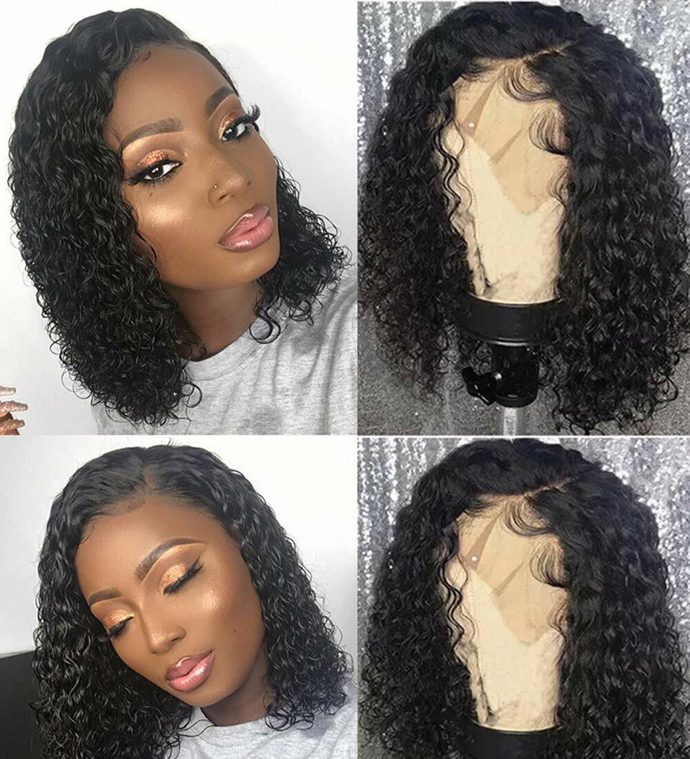 kinky curly natural color short bob wigs 1