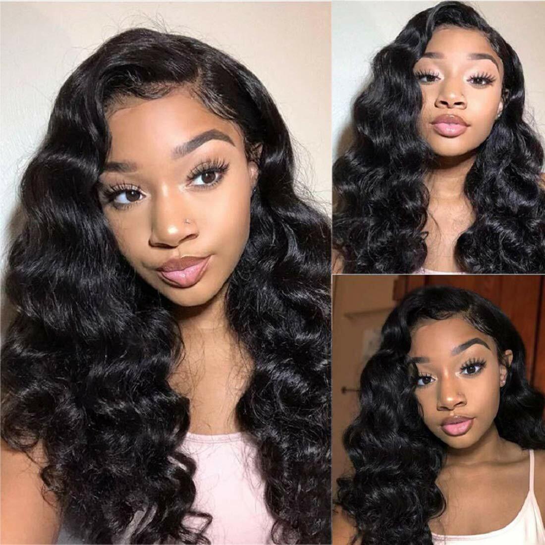 loose wave natural color lace frontal wigs 2
