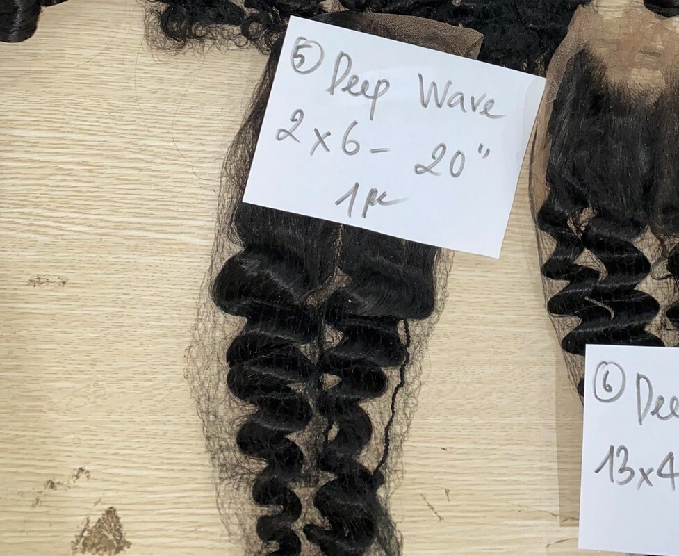 transparent lace deep wave natural color hair closure 2 2