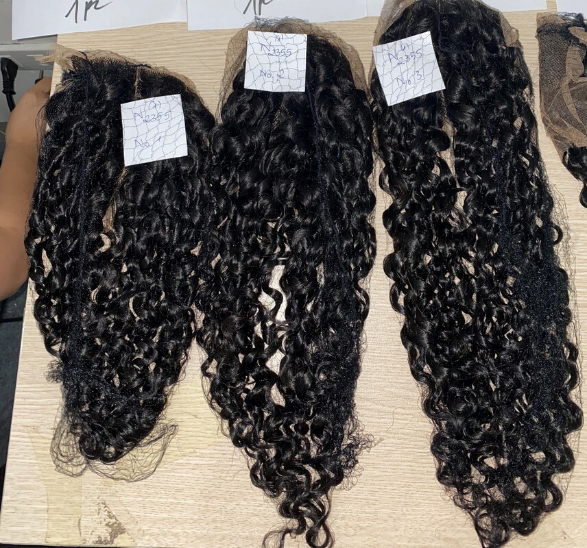 transparent lace kinky curly natural color hair closure 2