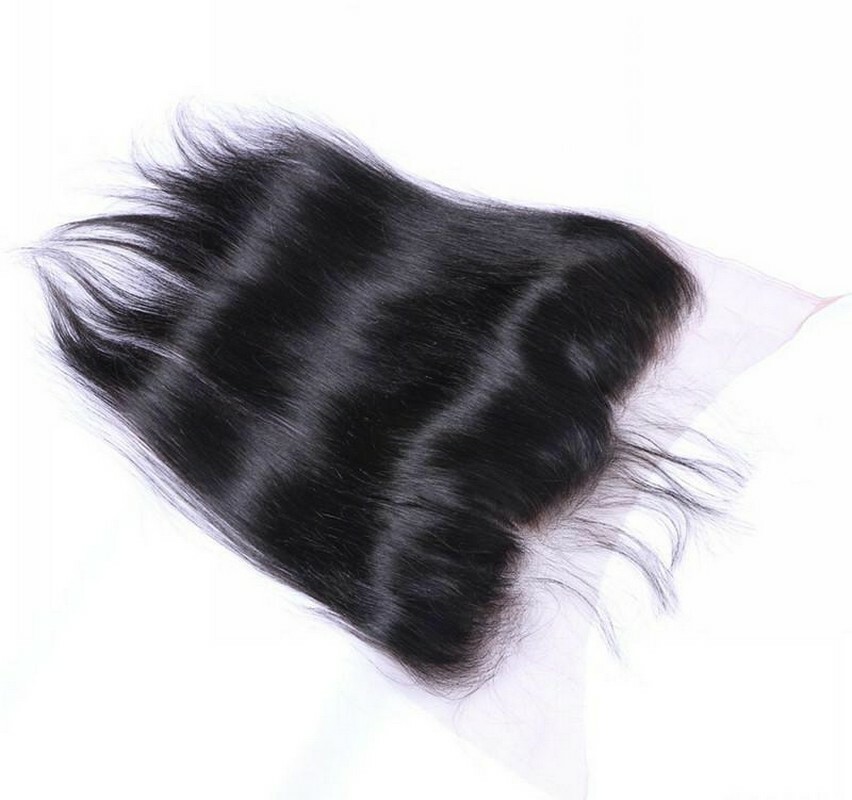 transparent lace natural straight natural color hair frontal 4