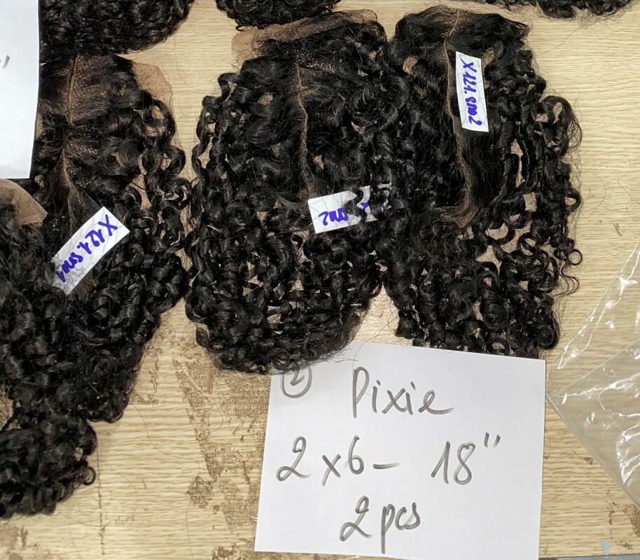 transparent lace pixie curl natural color hair closure 4