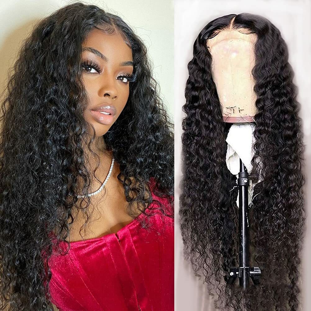 water curly natural color lace closure wigs 2