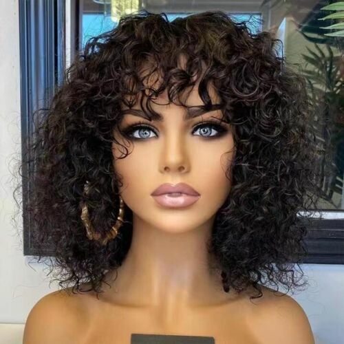 water curly natural color short bob wigs 3