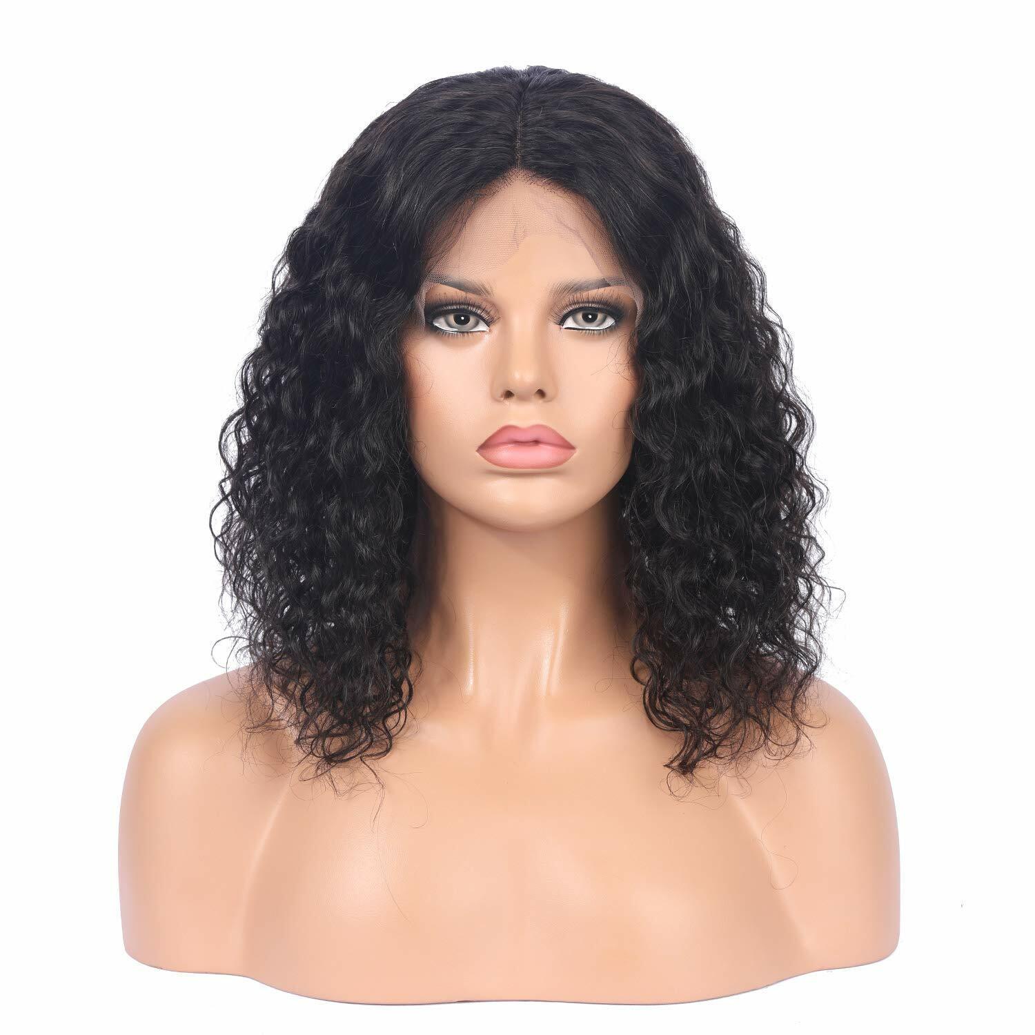 water curly natural color short bob wigs 4