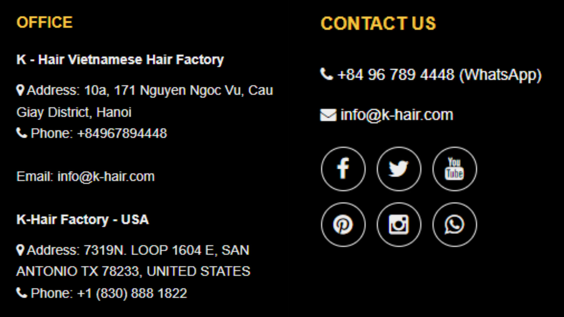 Contact of K-Hair Vietnam – Top best wholesale hair vendors