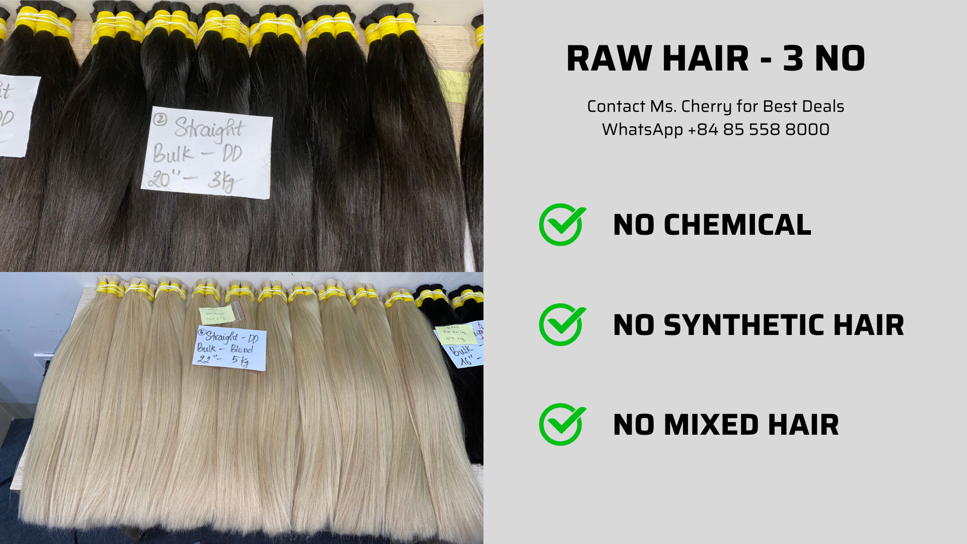 “3 NO” of hair from wholesale hair vendors