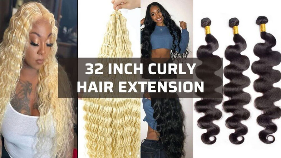 32 inch curly hair extensions