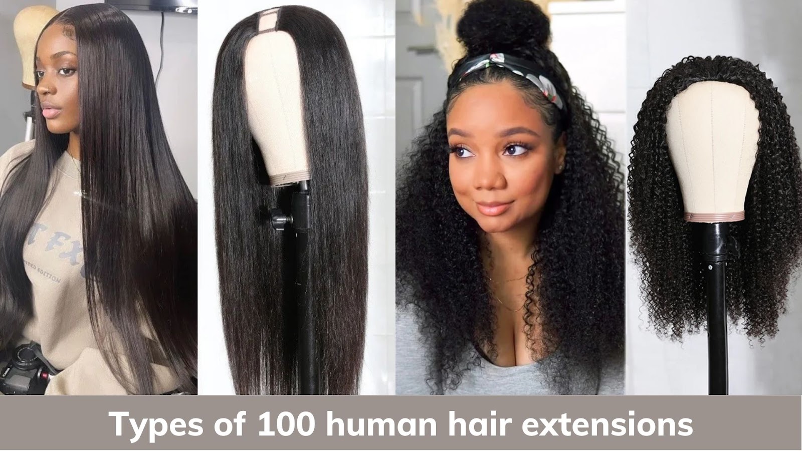 Types of 100 human hair extensions