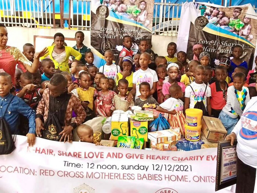 K-Hair in a motherless babies home in Nigeria