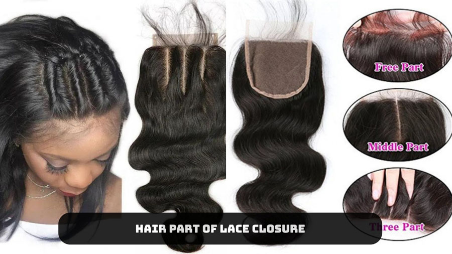 Hair part of lace closure