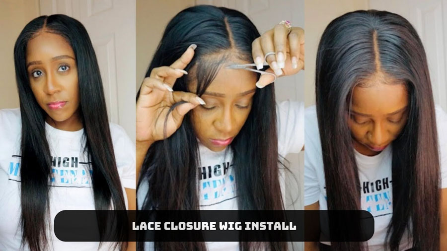 Lace closure wig install