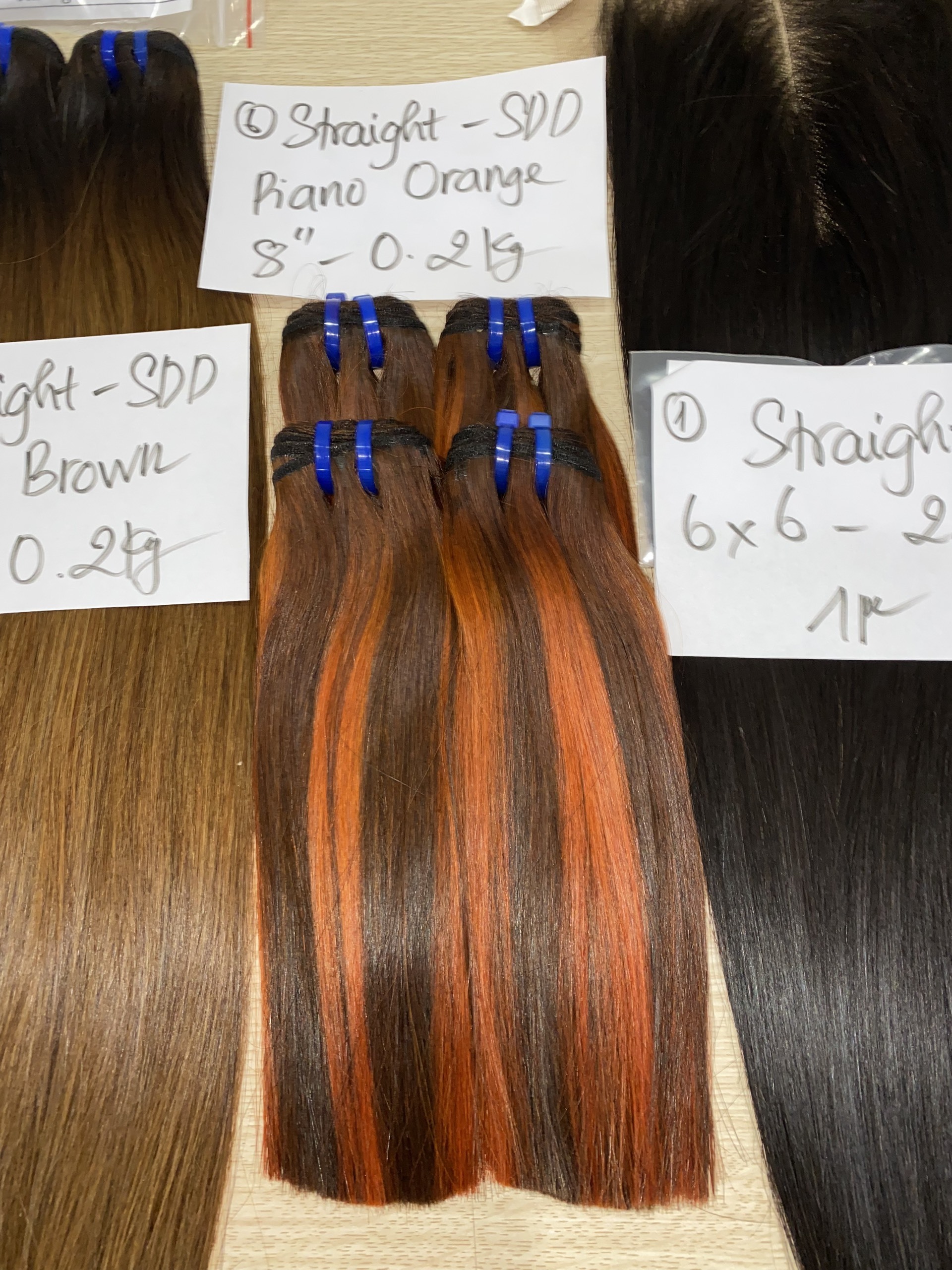 Straight piano orange hair weave