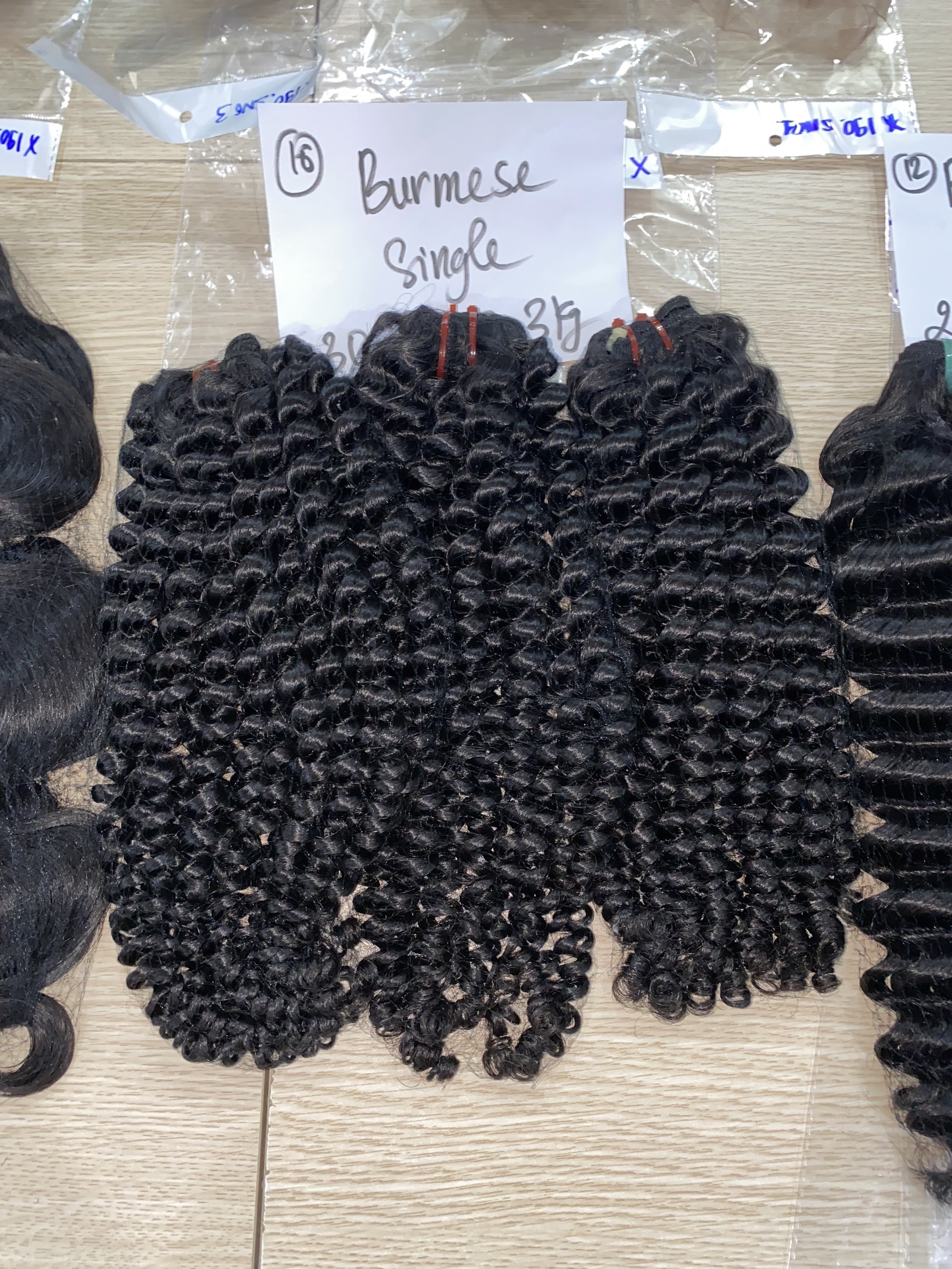 Burmese curl hair weave