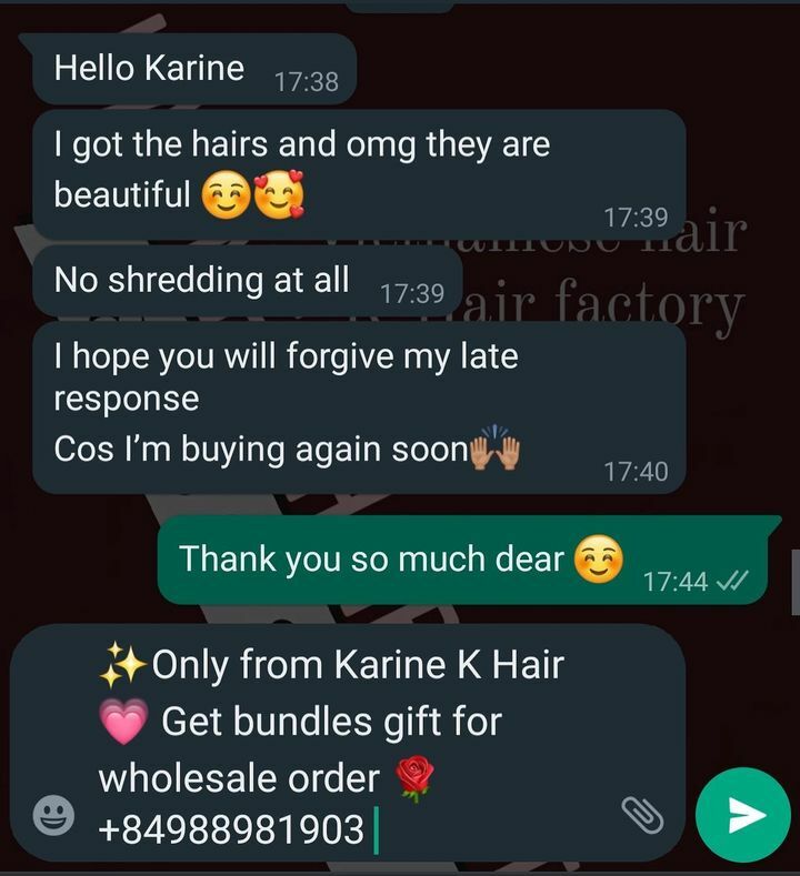 Customer review K-Hair factory