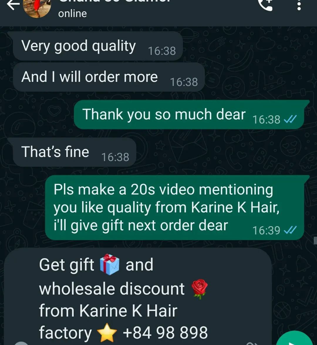 K-Hair customer feedback