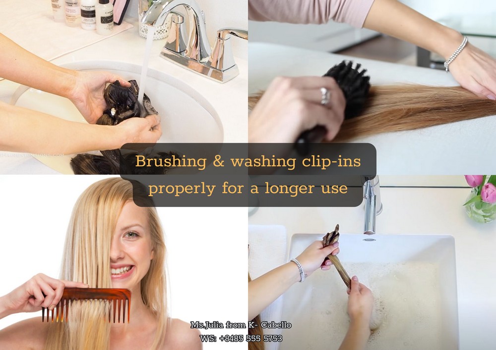 Brushing & washing clip-ins properly for a longer use