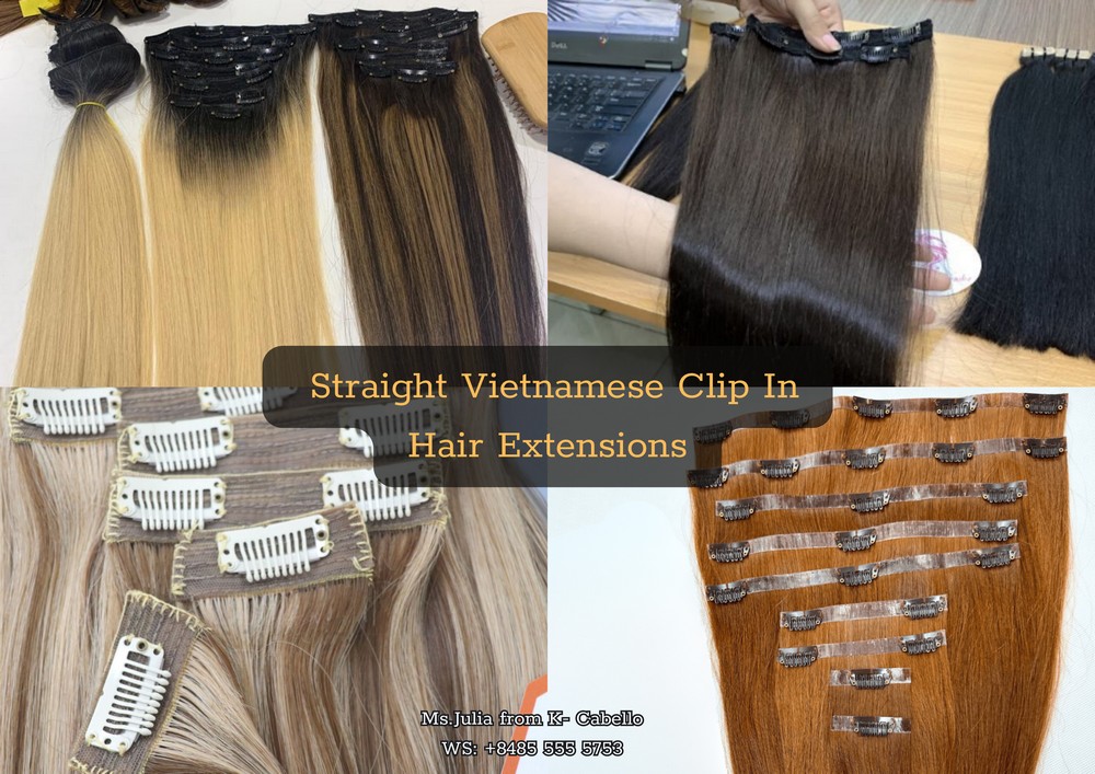  Straight Vietnamese Clip In Hair Extensions