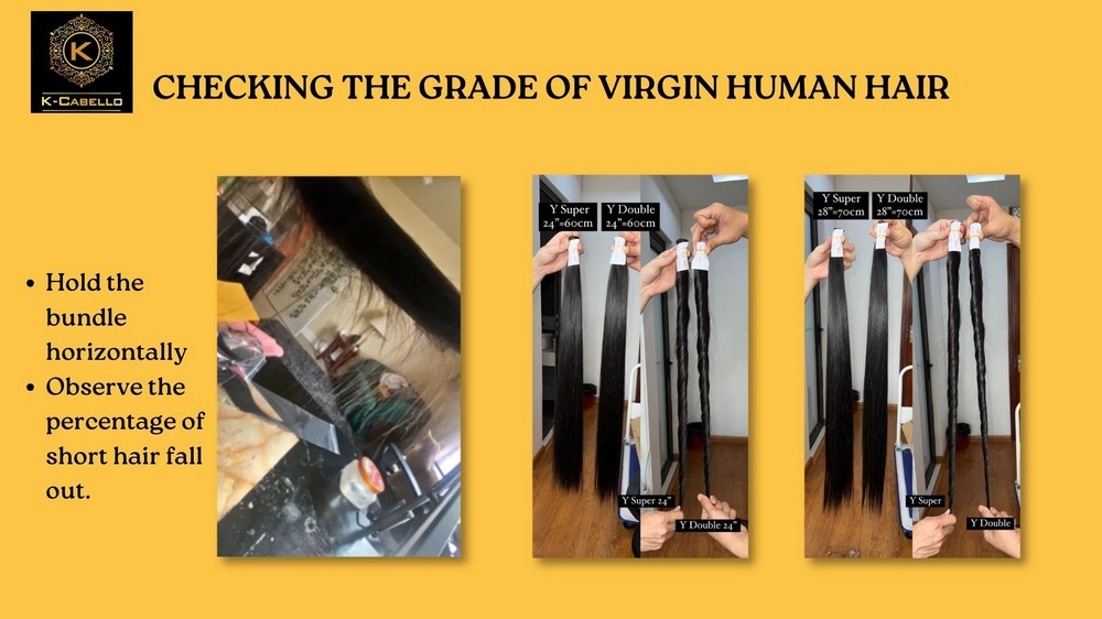 Checking the grade of Virgin Human Hair